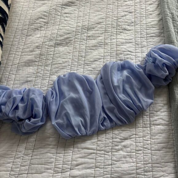 Boutique Tops - BOUTIQUE Off The Shoulder Small Blouse Periwinkle Women's Blue Purple Crop Top